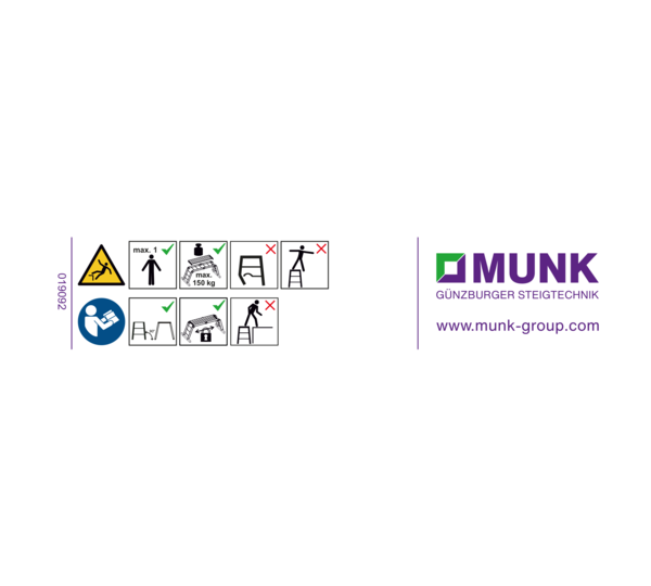 Aufkleber mit Benutzerhinweisen | © MUNK GmbH