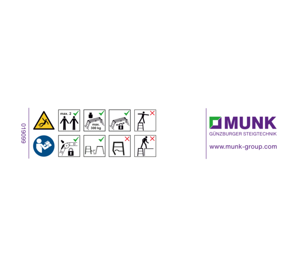 Aufkleber mit Benutzerhinweisen | © MUNK GmbH
