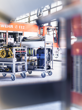 Mobile container in fire station | © MUNK GmbH