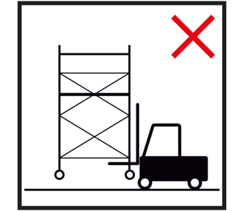 Arbeitsbühne nicht mit mechanischen Einrichtungen anheben | © MUNK GmbH