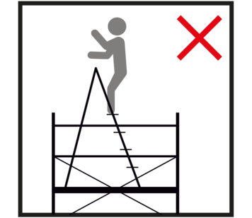 Keine Leitern, Kästen oder andere Objekte für zusätzliche Höhe verwenden | © MUNK GmbH