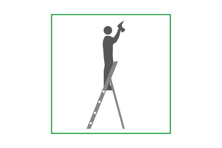Correct size of step ladder w. platform pictogram | © MUNK GmbH