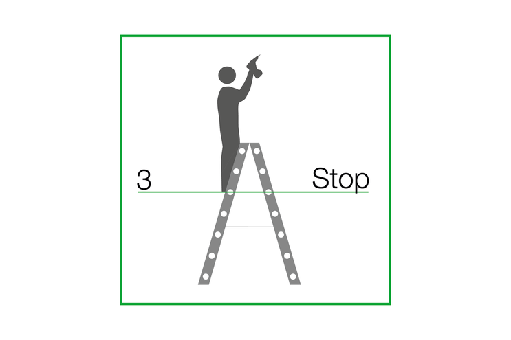 Max. accessible steps, 2-sided ladder, pictogram | © MUNK GmbH