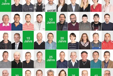 The Günzburger Steigtechnik GmbH employees who have been with the company for five to 40 years. | © MUNK GmbH