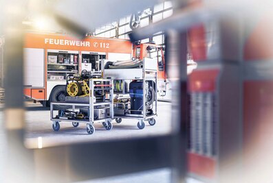 Im Geschäftsbereich Rettungstechnik bietet die MUNK Group Steigtechnik und Transportlogistik für den Brand-, Rettungs- und Katastropheneinsatz an. | © MUNK GmbH