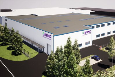 Mit einem Investitionsvolumen von ca. zehn Millionen Euro erweitert die MUNK Group derzeit am Hauptsitz in Günzburg den Geschäftsbereich MUNK Günzburger Steigtechnik. | © MUNK GmbH