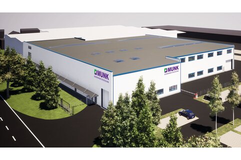 Mit einem Investitionsvolumen von ca. zehn Millionen Euro erweitert die MUNK Group derzeit am Hauptsitz in Günzburg den Geschäftsbereich MUNK Günzburger Steigtechnik. | © MUNK GmbH