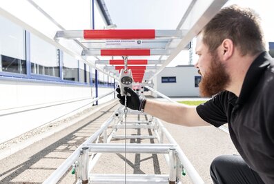 Important for the load tests: the ladder test stands of Munk Rettungstechnik. | © MUNK GmbH