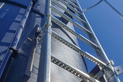 Safe access to silos is provided by the fixed access technology, which can be individually assembled using the modular system. | © MUNK GmbH