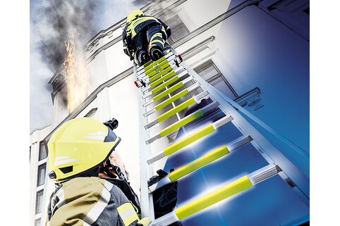 Le revêtement de barreaux thermo-isolant et antidérapant est désormais disponible de série dans la variante Glow et en équipement ultérieur sous forme de Glow-Sprossenfix. | © MUNK GmbH