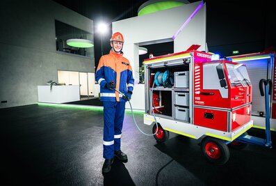 Les conteneurs roulants pour sapeurs-pompiers sont des auxiliaires polyvalents pour l'éducation à la sécurité incendie dans les corps de jeunes sapeurs-pompiers. | © MUNK GmbH