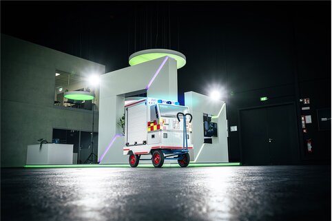 Avec le conteneur roulant pour les jeunes secouristes, les sauveteurs de demain se préparent à de véritables interventions. | © MUNK GmbH