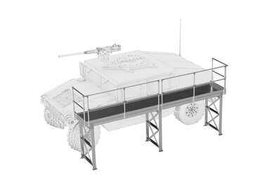 Runways of the Munk Günzburger Steigtechnik are very well suited for the maintenance of wheel tanks. | © Munk GmbH