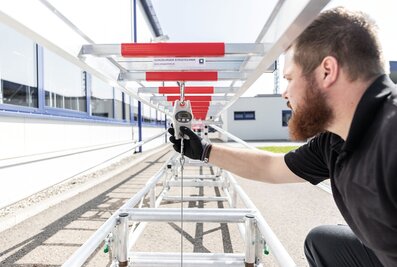 Important for the load tests: The ladder test stands from Munk Rettungstechnik. | © MUNK GmbH