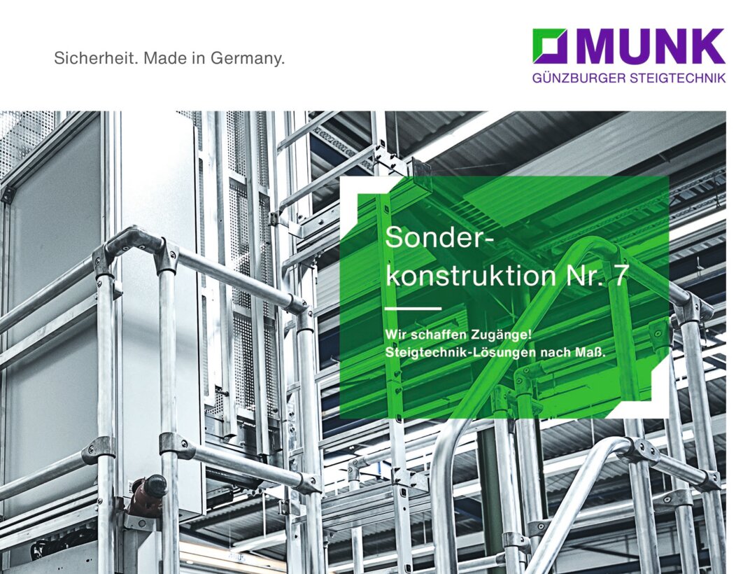 Die Munk Günzburger Steigtechnik präsentiert hochindividuelle Steigtechniklösungen im neuen Katalog „Sonderkonstruktionen Nr.7“. | © MUNK GmbH