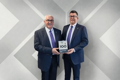 The Munk Group has been honoured as a TOP 100 innovator for the sixth time. In the picture, from left: Managing Directors Ferdinand Munk and Alexander Werdich. | © MUNK GmbH