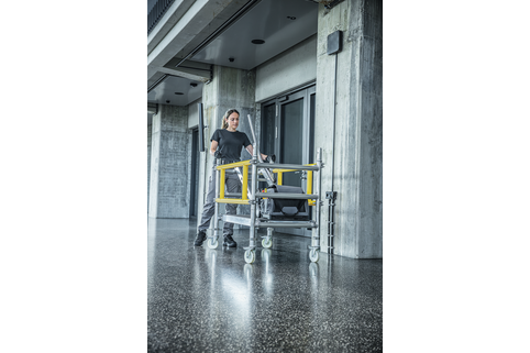Die neue Montageplattform der Munk Günzburger Steigtechnik lässt sich dank des modularen Systems werkzeuglos auf- und abbauen.  | © MUNK GmbH