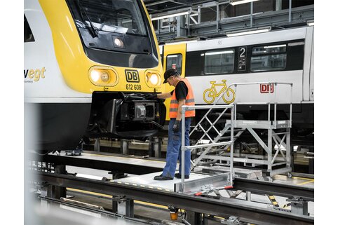 La plate-forme de voie facilite les travaux d’entretien sur le train pour les équipes d’atelier. | © MUNK GmbH