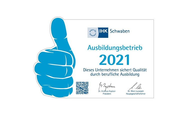 CCI de Souabe Entreprise de formation 2021 | © IHK Schwaben