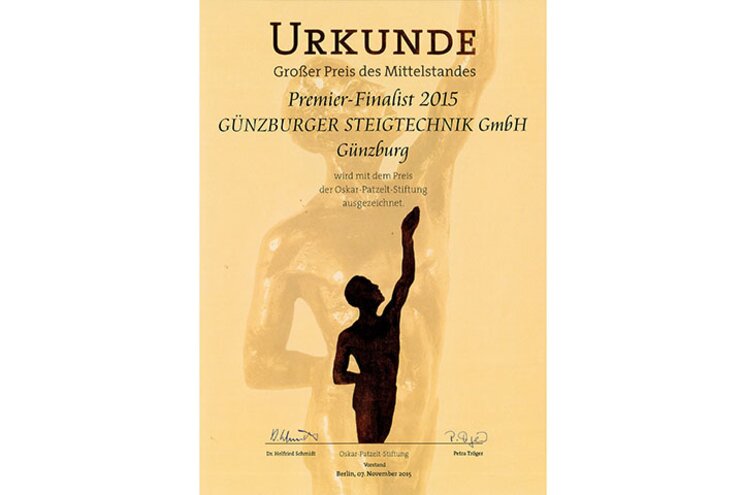 Attestation Grand prix des PME 2015 | © n/a